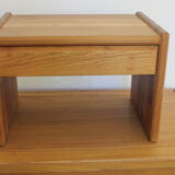 Pair of bedside tables, Seltz house, 1970s, solid elm