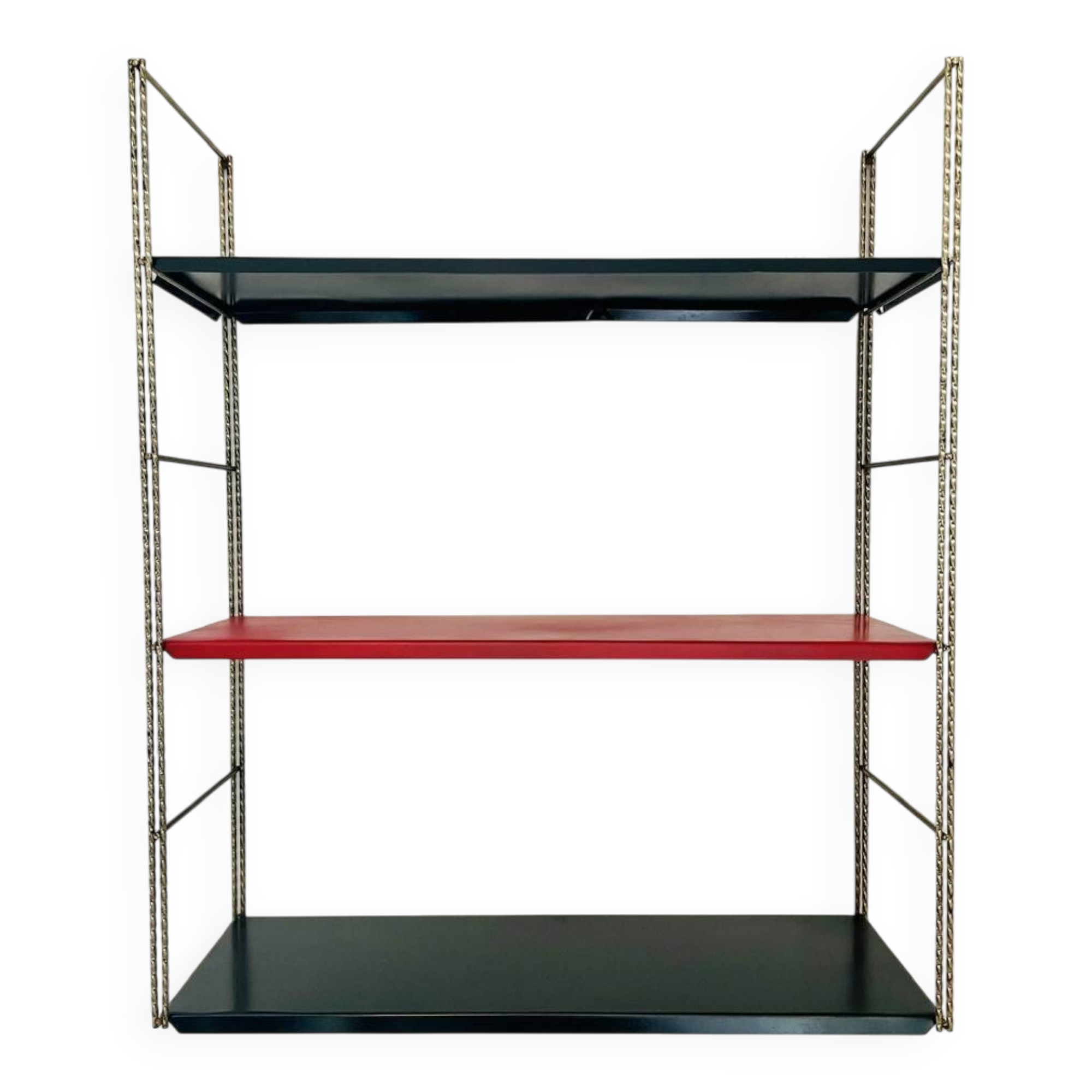 Adjustable wall shelf Mid-Century Modern in brass and metal