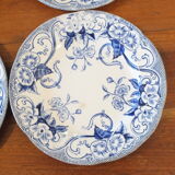 6 Creil and Montereau dessert plates Flora service