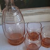 Carafe tray and 3 glasses set