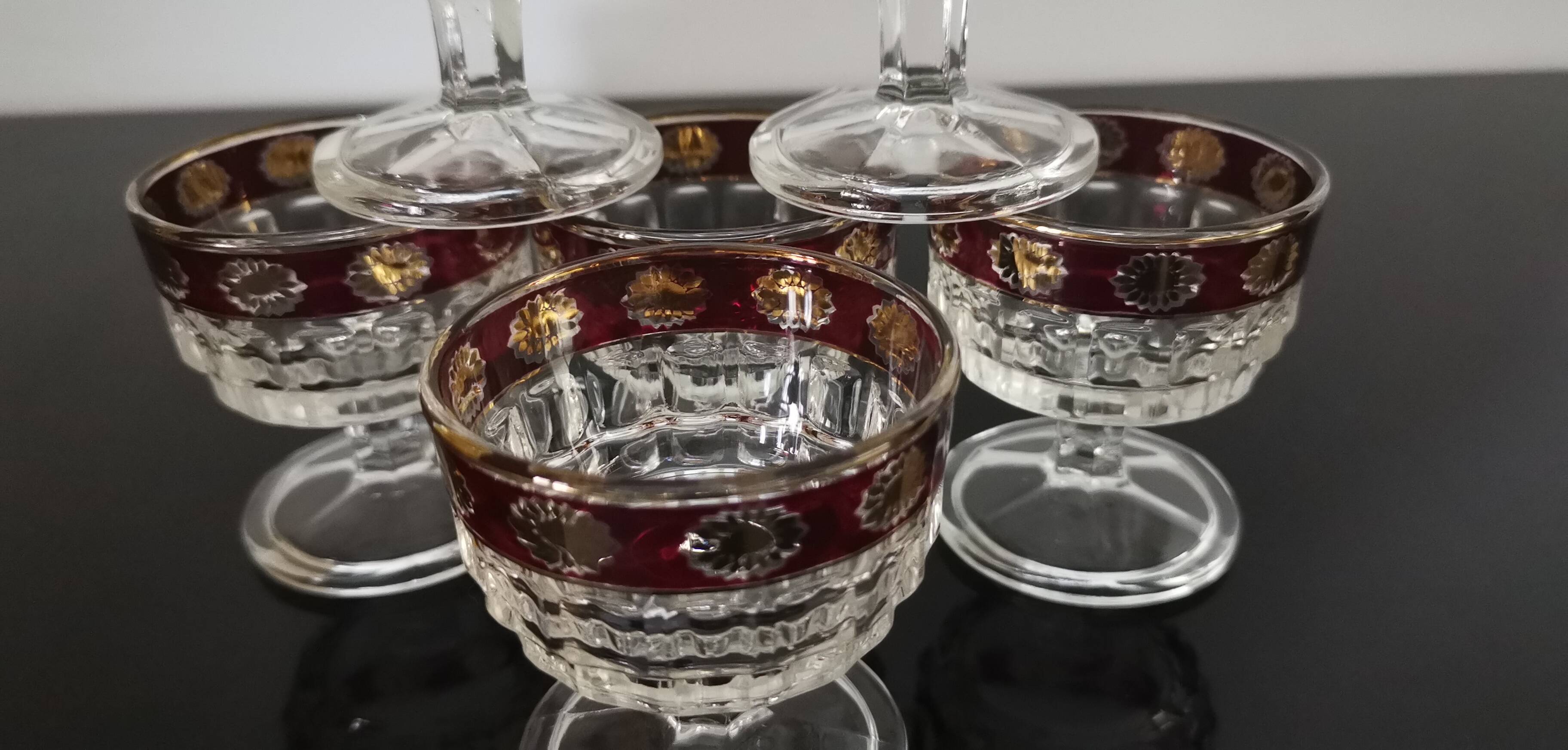 6 stemmed glasses Made in Italy