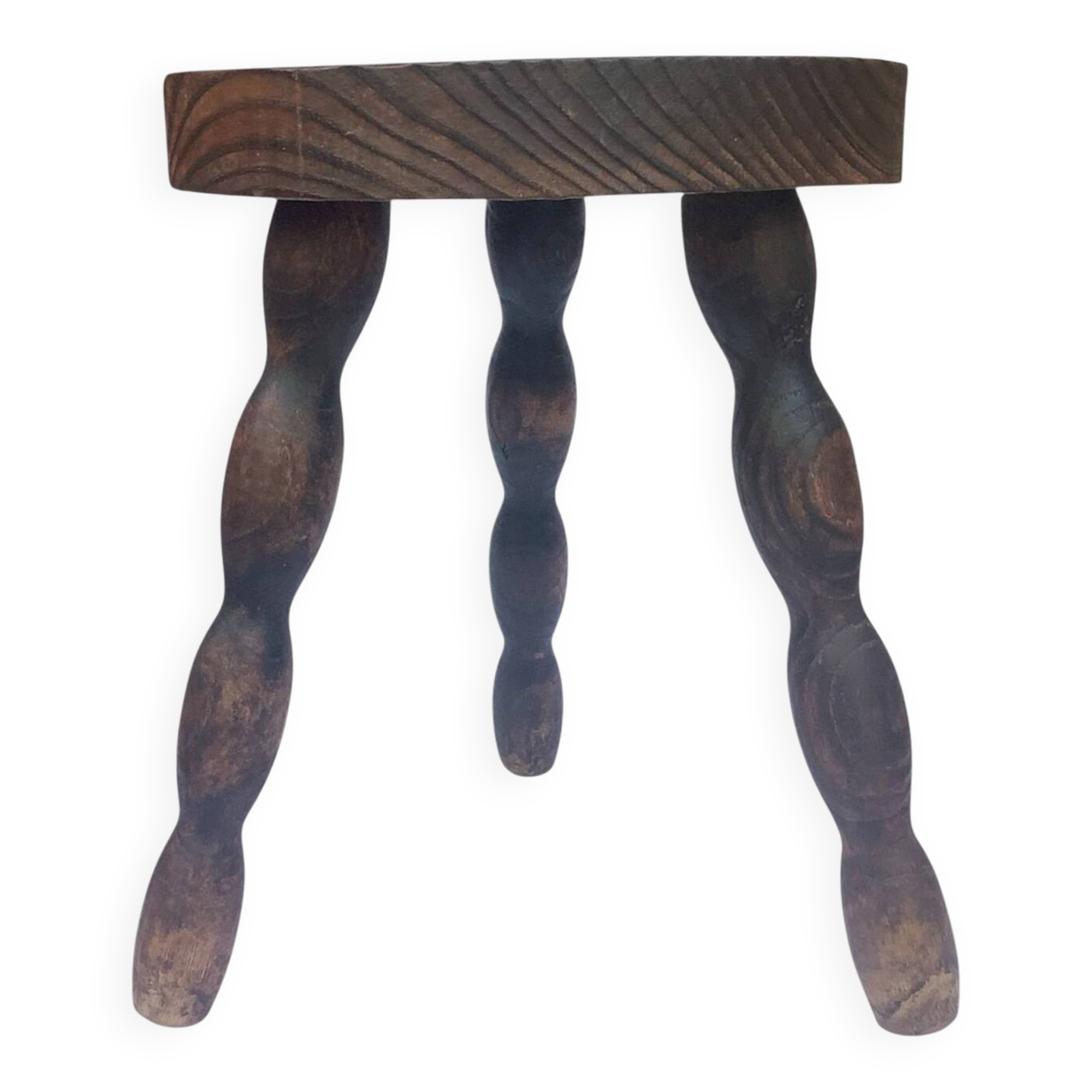 Small Spanish stool in solid oak – circa 1960