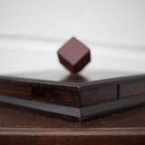 Wooden box with compartments, jewelry box, game box, rotating die, storage, vintage box