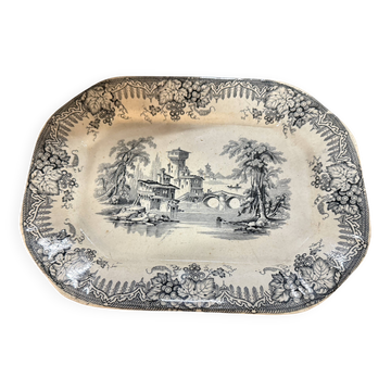 Plat Badonvillier décor asiatique