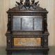 Banc Monks Antique Sculpté Lion Griffon 1860 avec Rangement