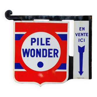 Plaque émaillée "Pile Wonder"