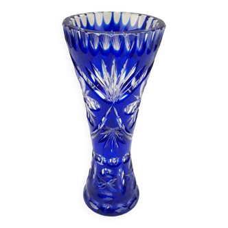 Crystal blue vase