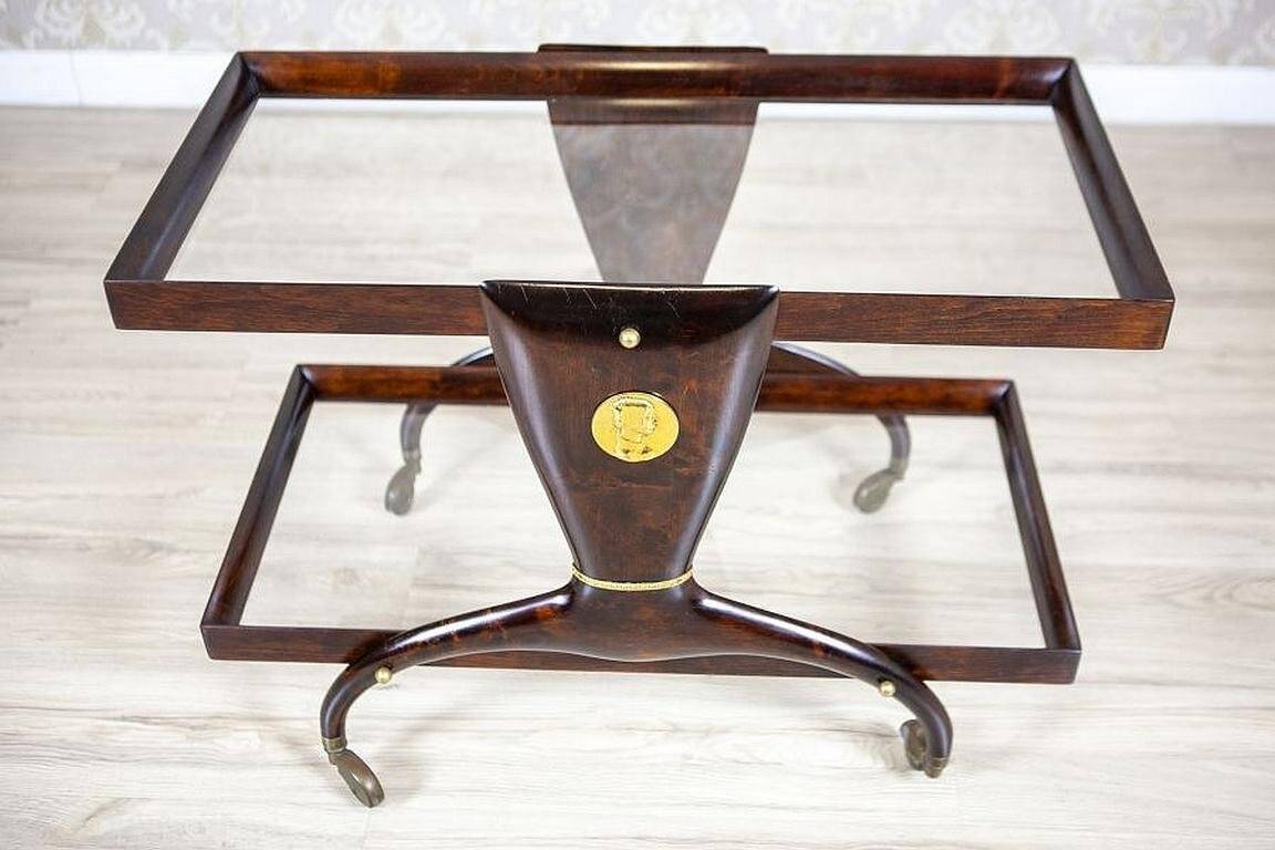 Vintage Side Table in Dark Brown Beech, 1950s