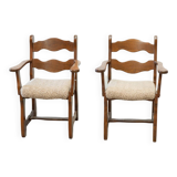 Set of two razorback armchairs