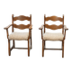 Set of two razorback armchairs