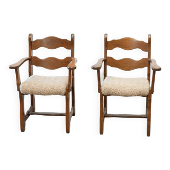 Set of two razorback armchairs
