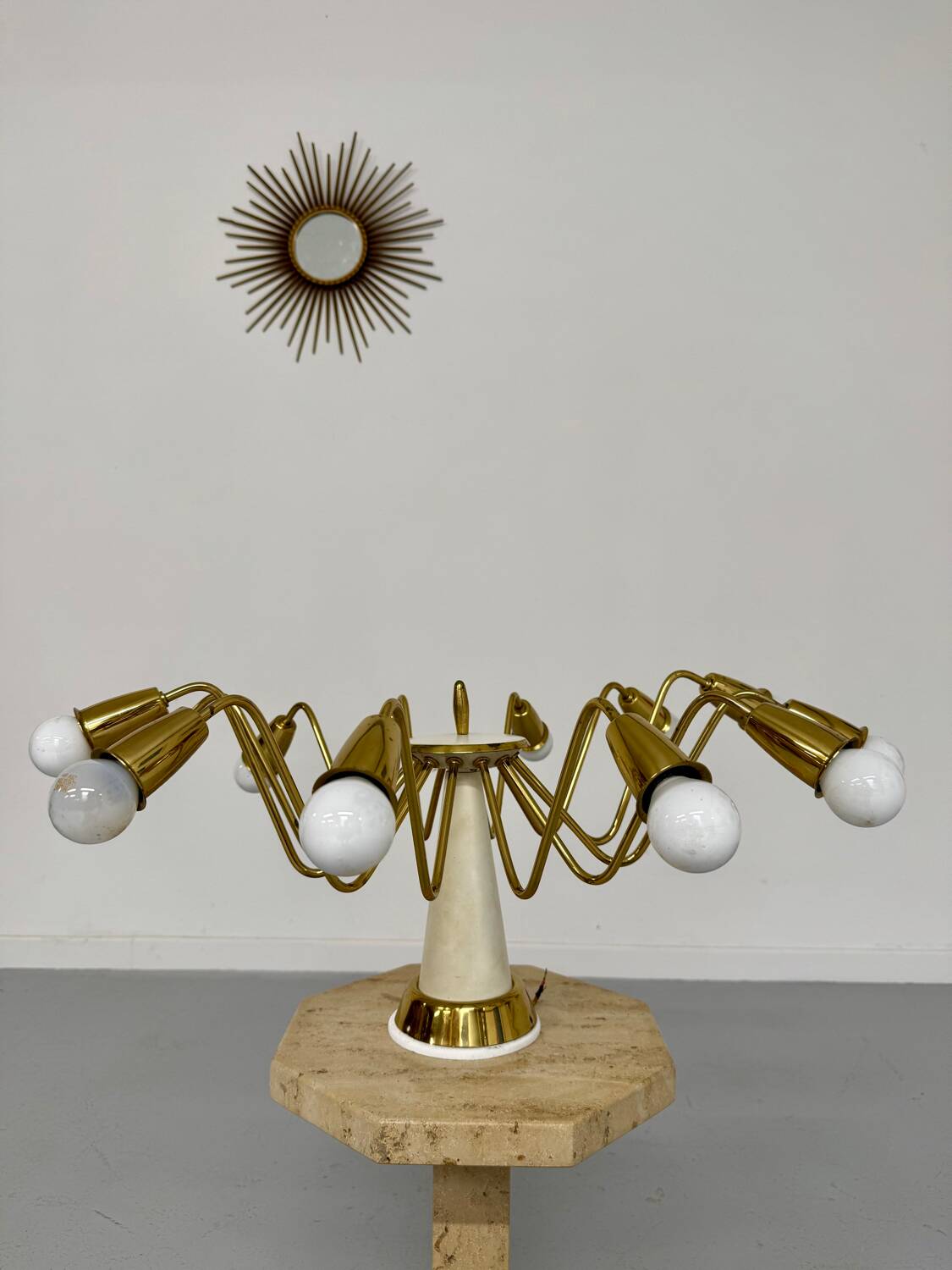 Antique 12-light Sputnik spider pendant lamp from the 60s