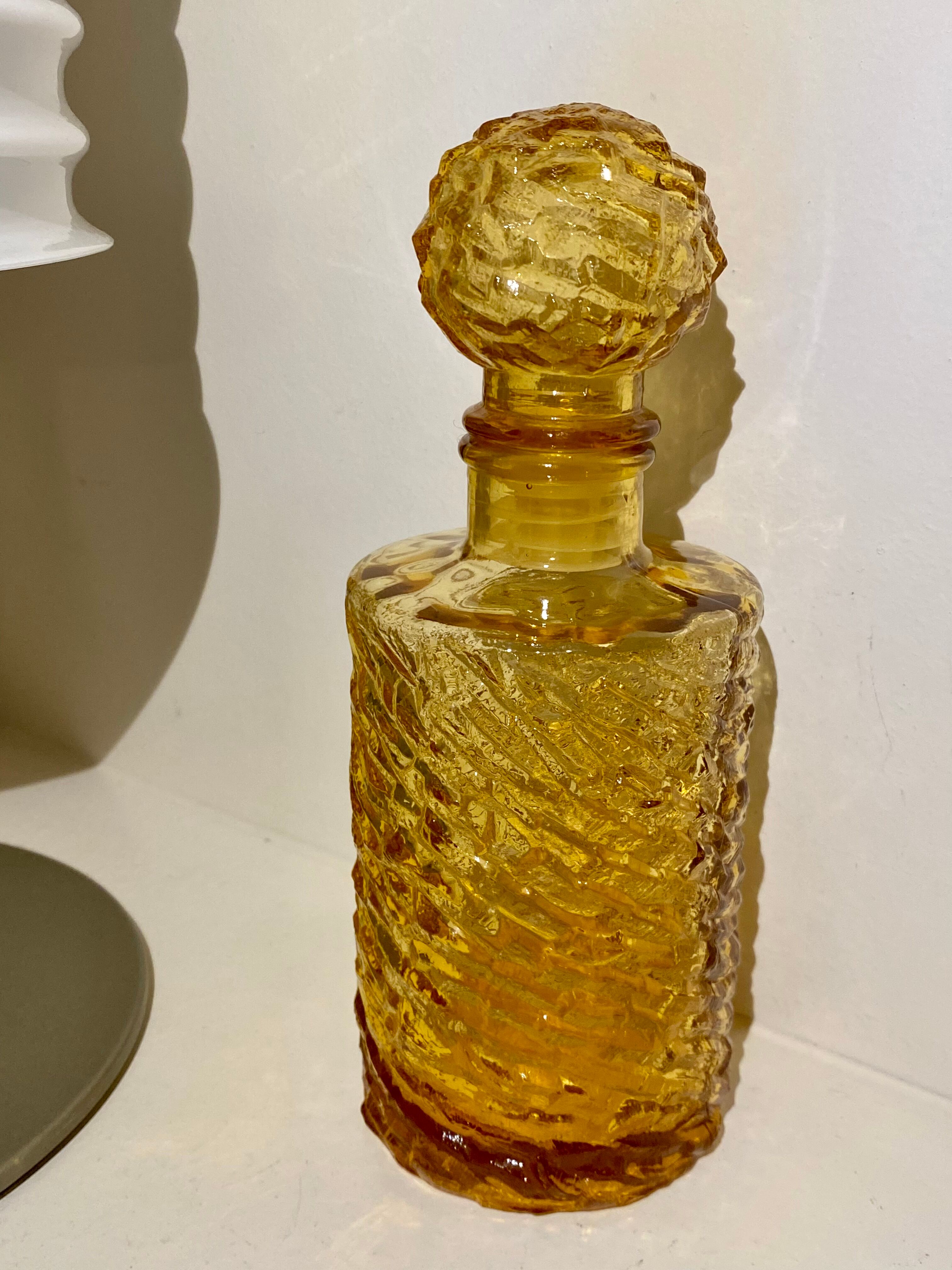 Bottle bottle amber glass textured vintage 70s