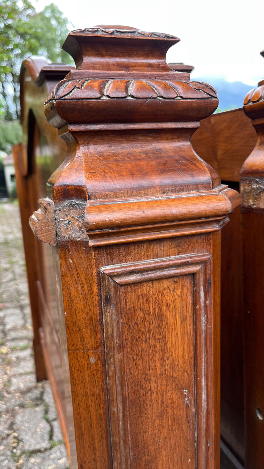 Antique solid walnut boat headboards