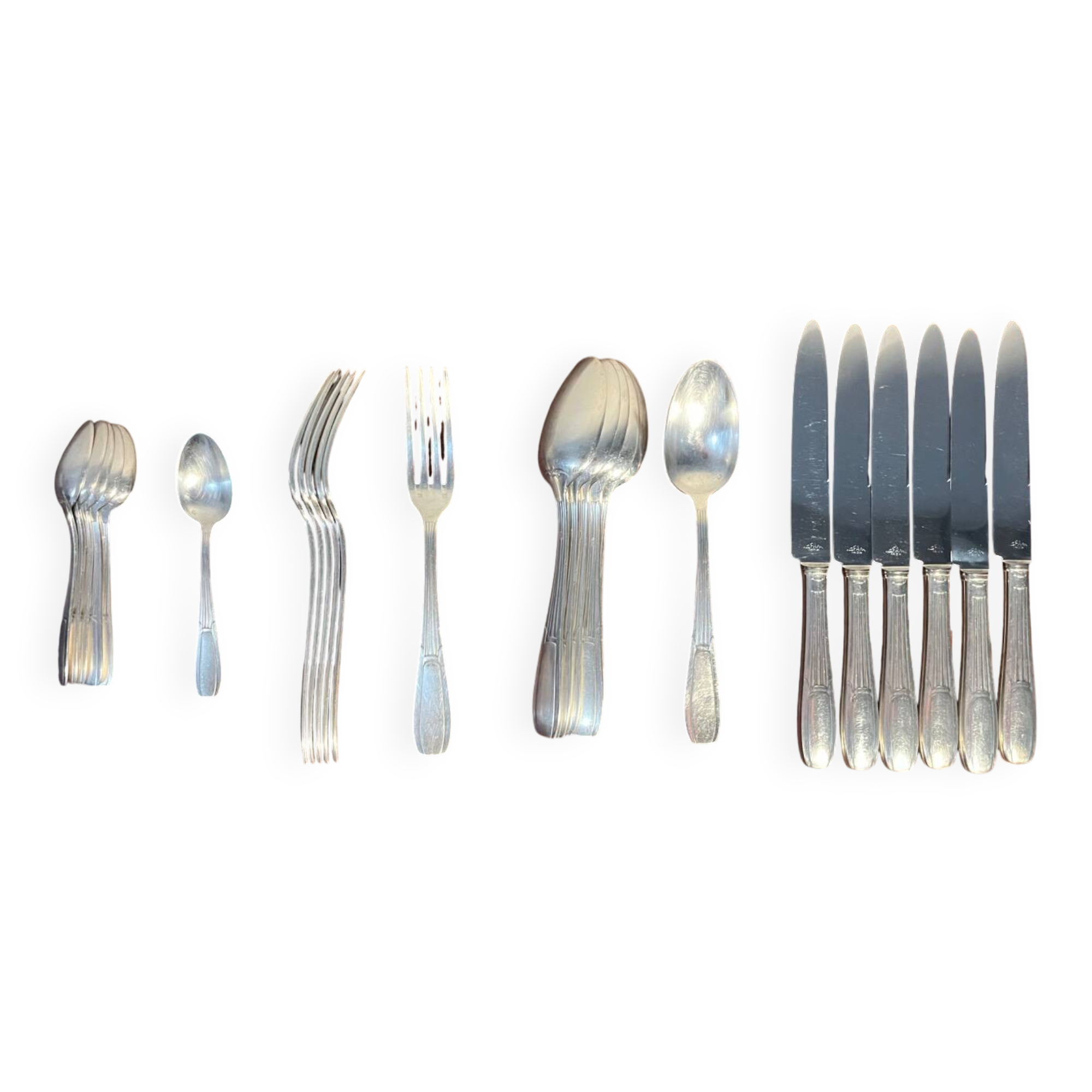 SFAM 84 silver metal cutlery set for 6 guests