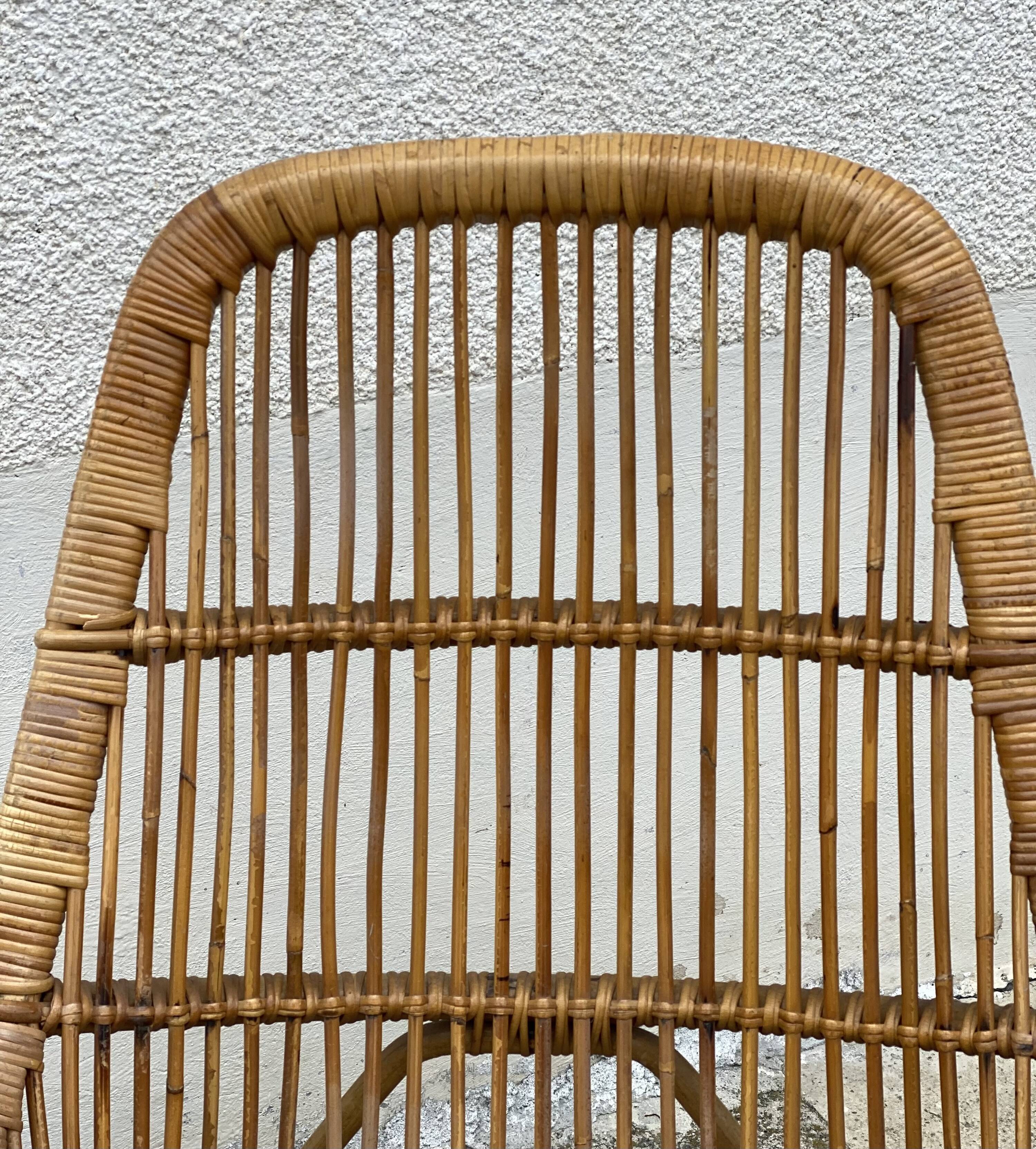 Vintage rattan armchair 1960