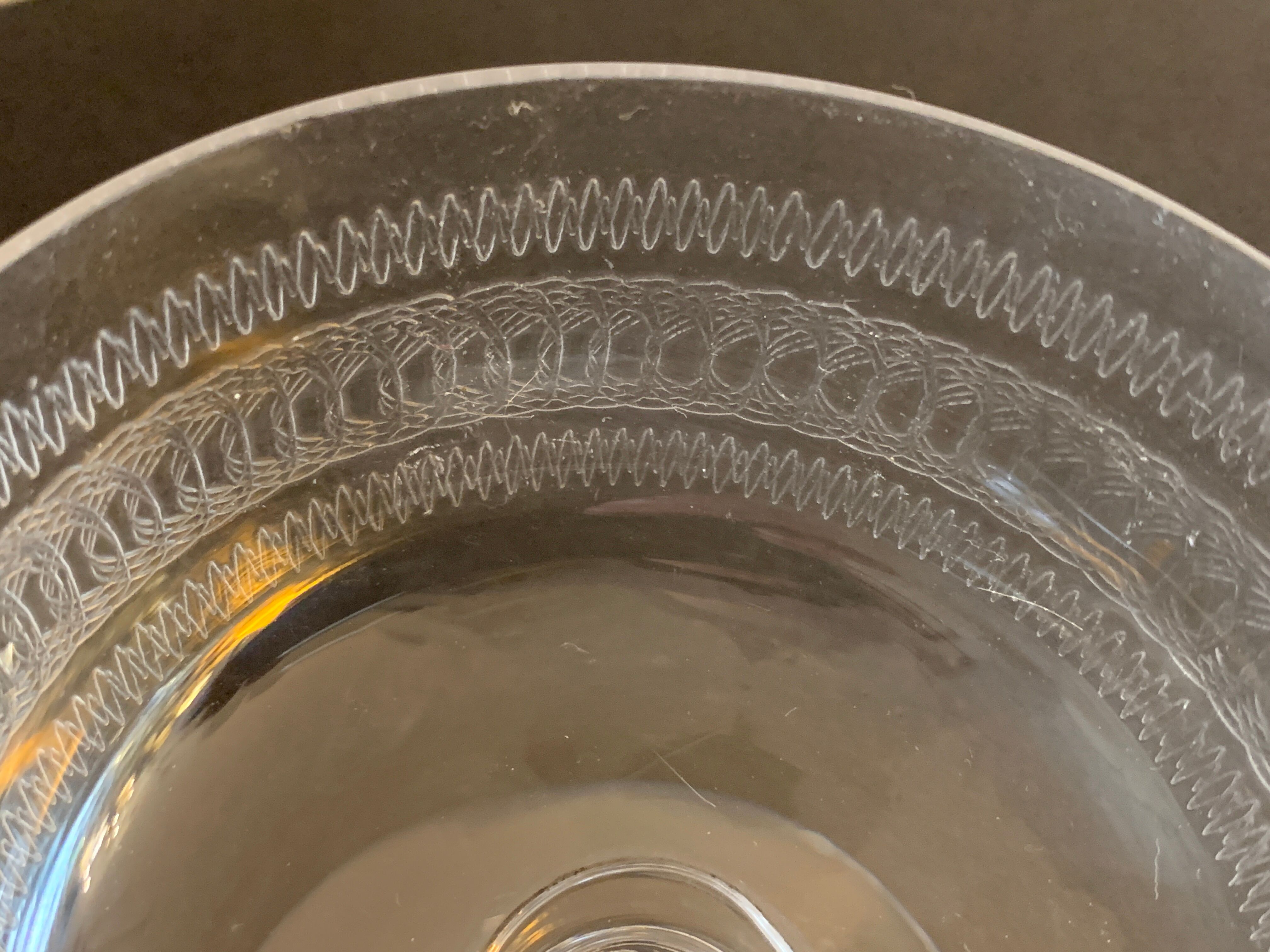 10 old crystal champagne glasses