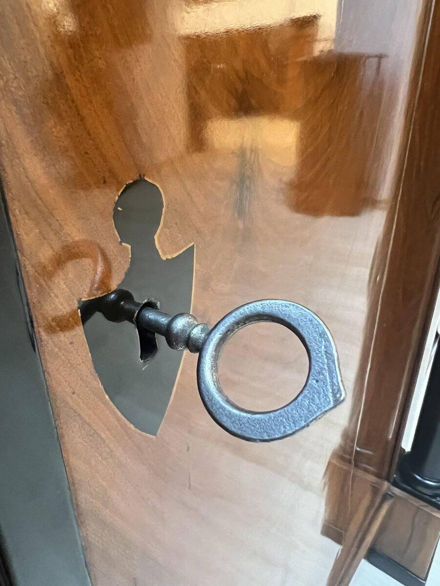 Large Biedermeier Half-Cabinet in Ebonized Walnut, South Germany, 1820