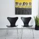 Chairs set by Arne Jacobsen for Fritz Hansen in black matt 60