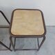 Series of 6 old workshop iron stools 1980