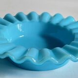 CENDRIER Vide-Poche Verre OPALIN Bleu VINTAGE