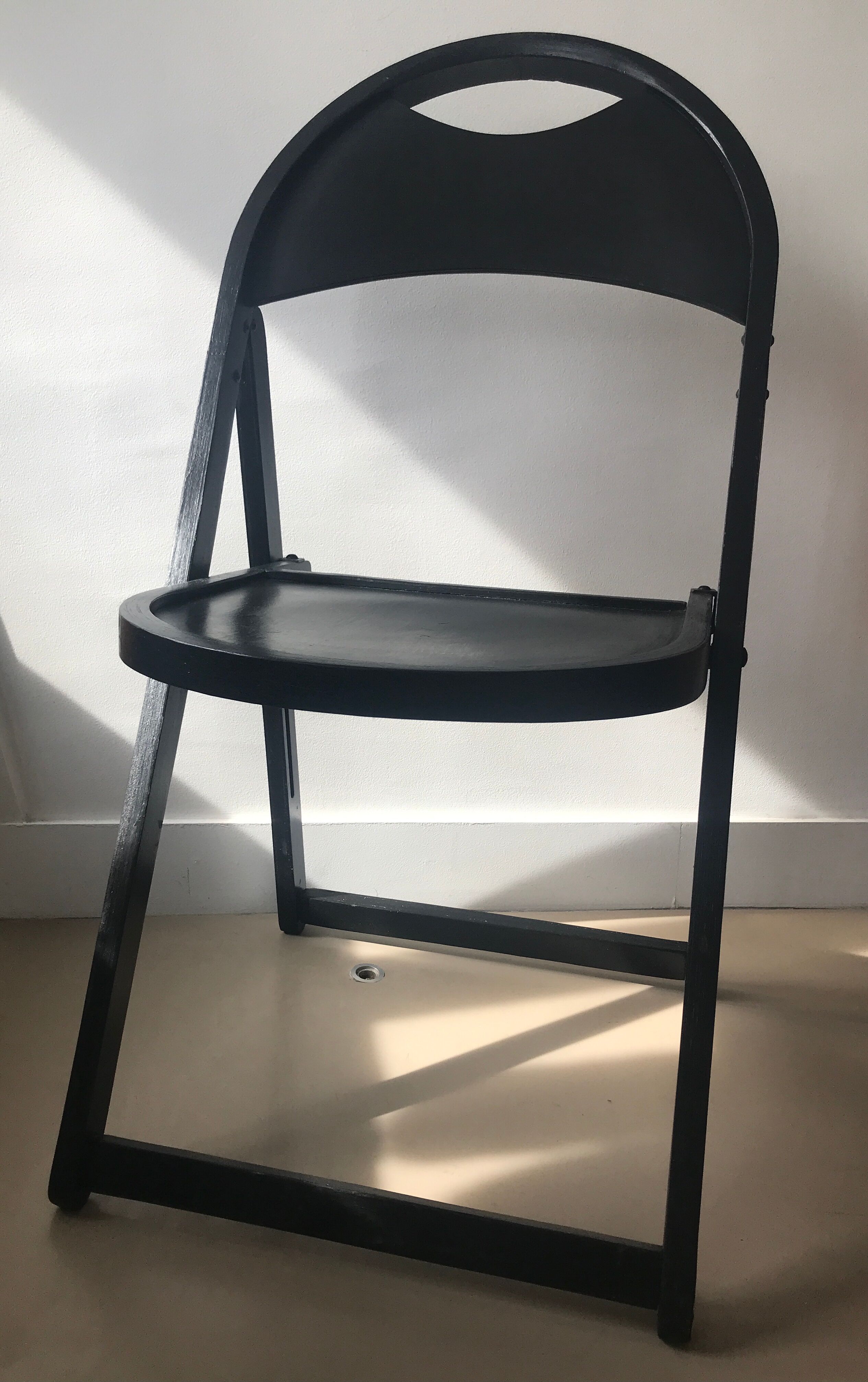 Black folding chair
