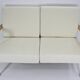 Original restored two-seater Sofa, cream, teak, 1960s