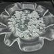 Large Vintage Glass Serving Platter (43 cm) — Frosted Floral Pattern and R