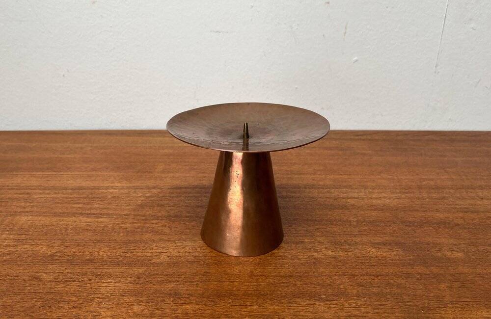 Handmade German copper candlestick from the mid-century by AWD, 1960s.