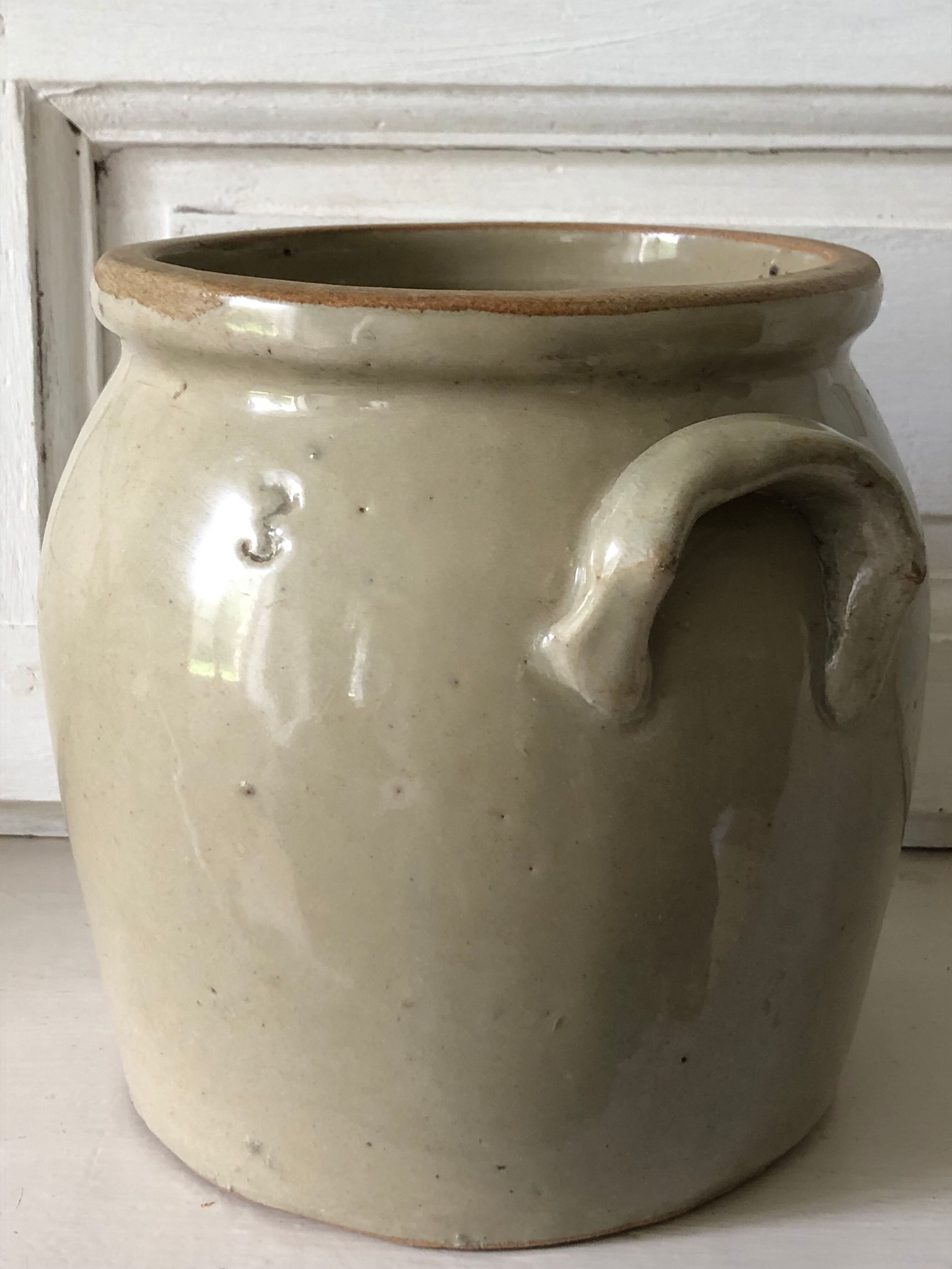 Eared stoneware pot