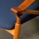 Scandinavian Modern Foldable Safari Lounge Chair in Beech wood and Blue fab