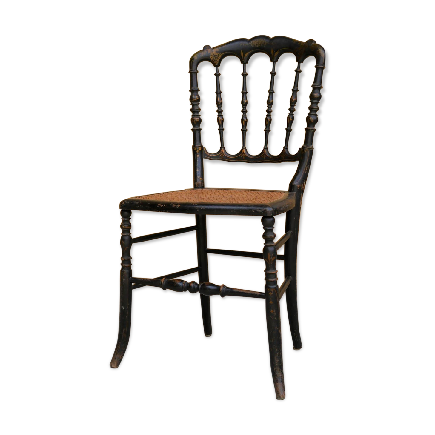 Napoleon III wooden and canning chair, 1920s