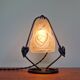 Art Deco night light in wrought iron and satin glass signed Degué