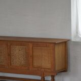 Low oak sideboard, mid-century modern, made by a Danish cabinetmaker, 1960s.