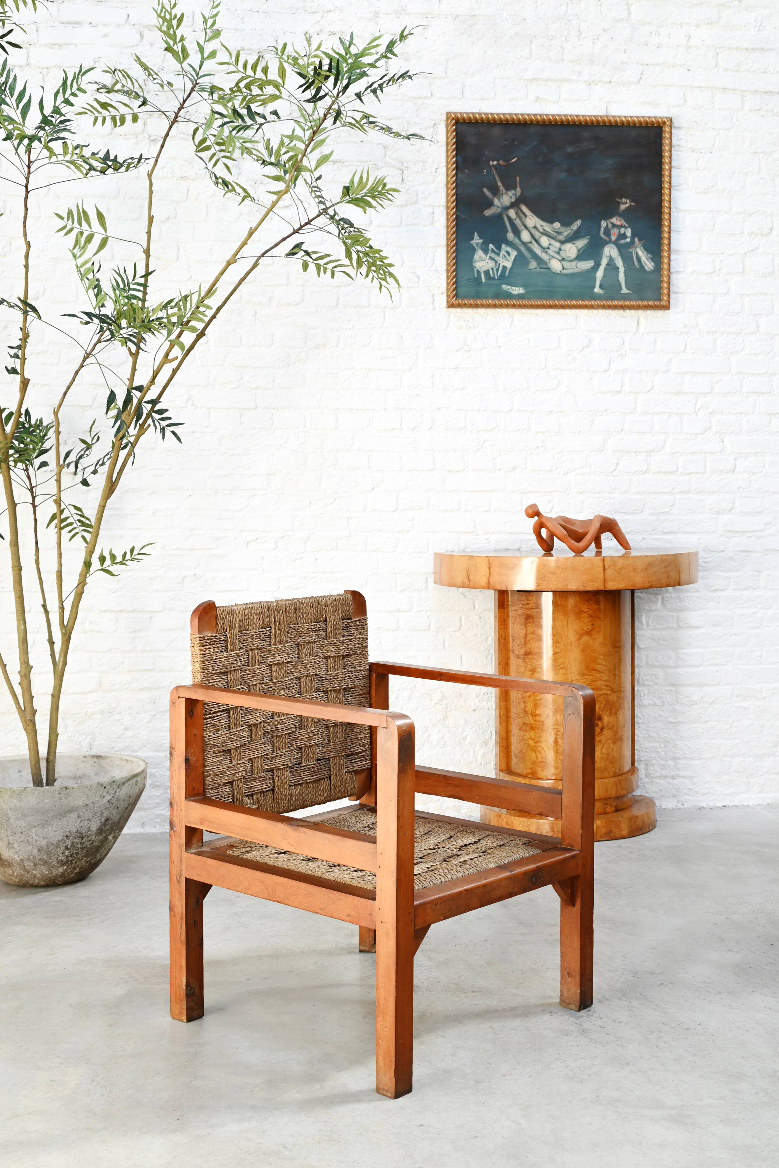 Art Deco Console in Burl Wood, France, 1930s