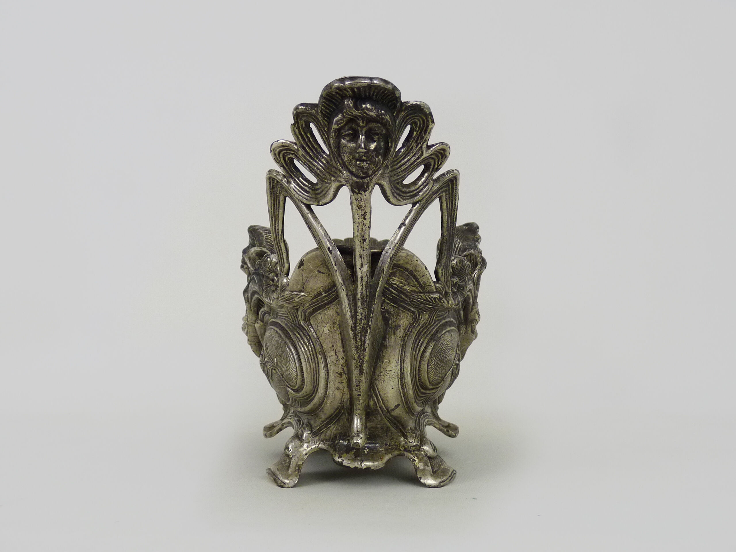Silver bronze planter Art Nouveau era