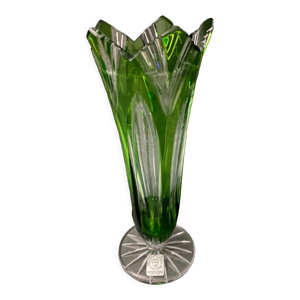 Vase cornet en cristal de bohême