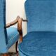 Pair of blue velvet armchairs
