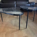 HABITAT Marble and Black Metal Nesting Tables