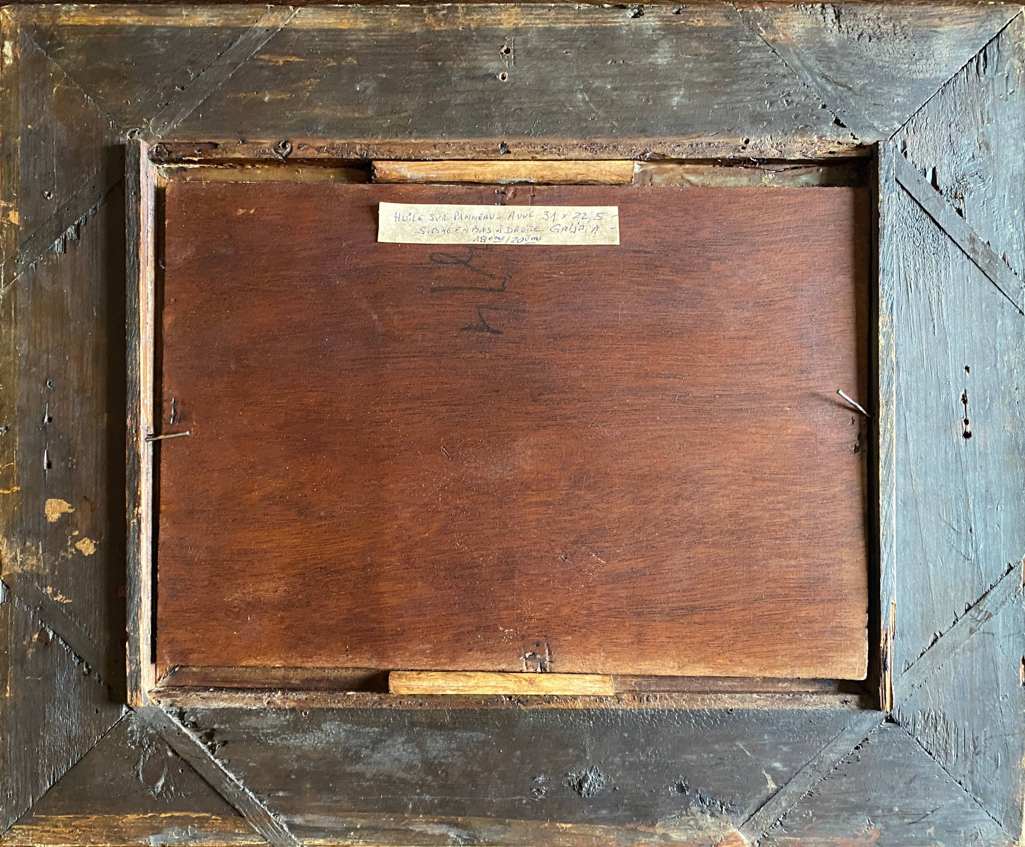 Impressionist painting "Shepherd and his sheep" 19th century signed Barbizon