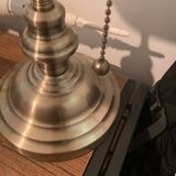 Lampe de bureau banquier ancien bronze notaire art deco opaline verte