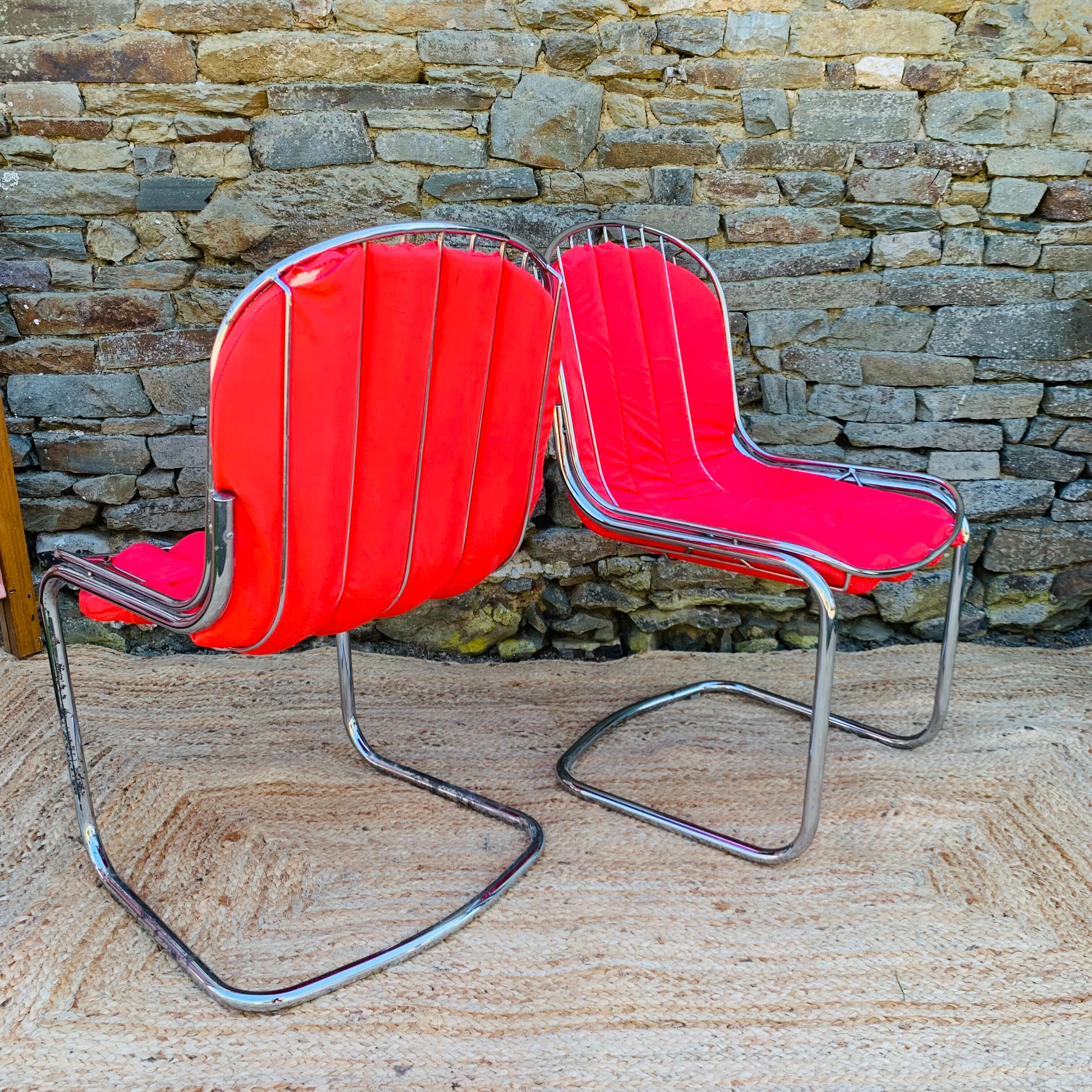 Set of 4 chairs metal Italian design