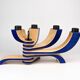 Candélabre en bois 7 branches | Bleu Klein | Design Scandinave