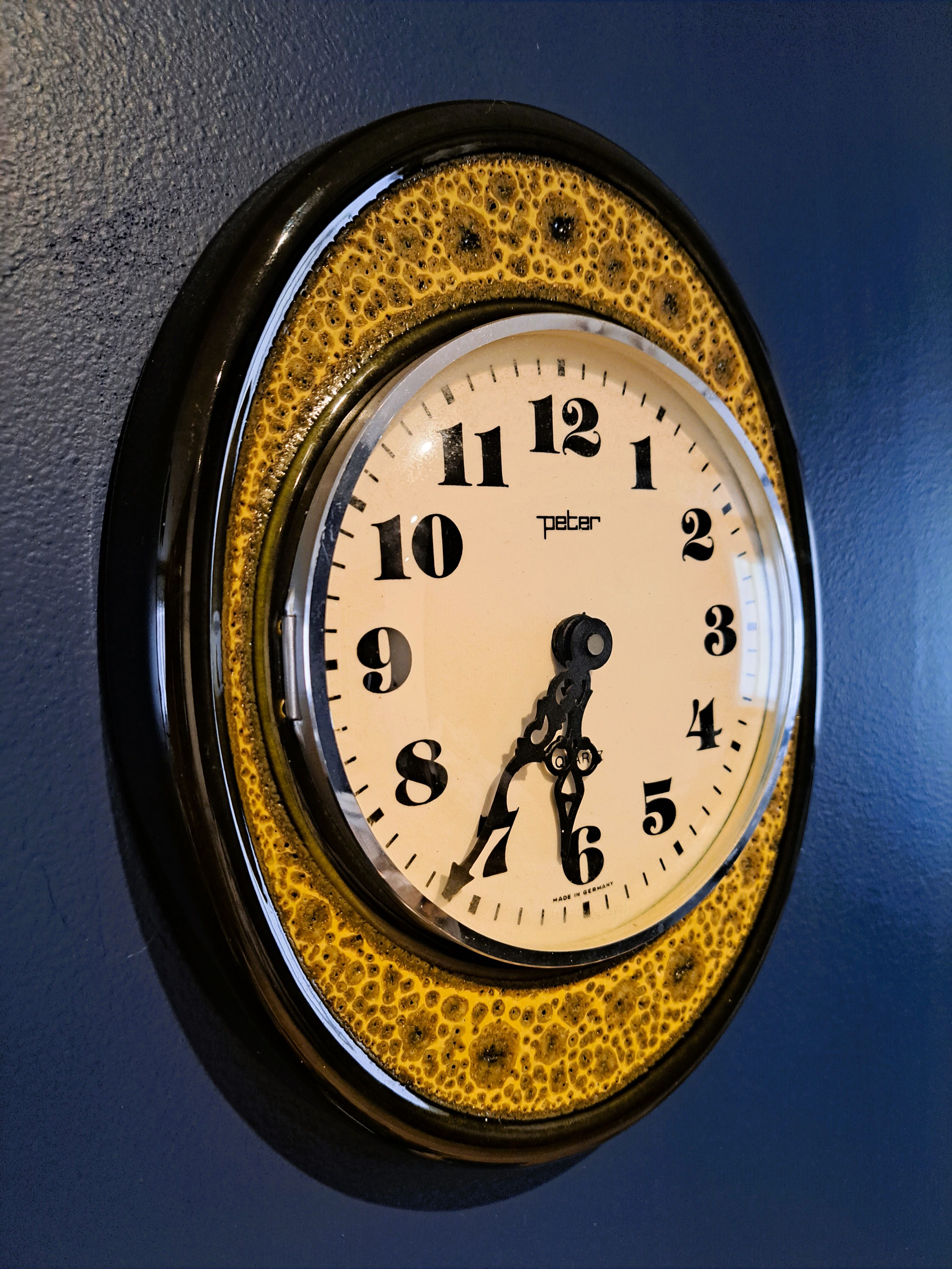 German clock "peter- uhren gmbh" in vintage ceramic