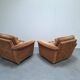 Pair of Mid-Century Modern Czech Lounge Armchairs with Rolling Casters