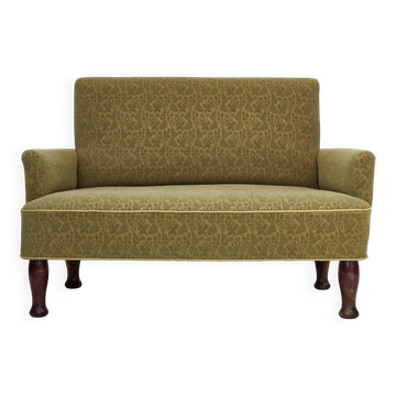1950s, Danish 2-seater sofa, green furniture wool fabric.