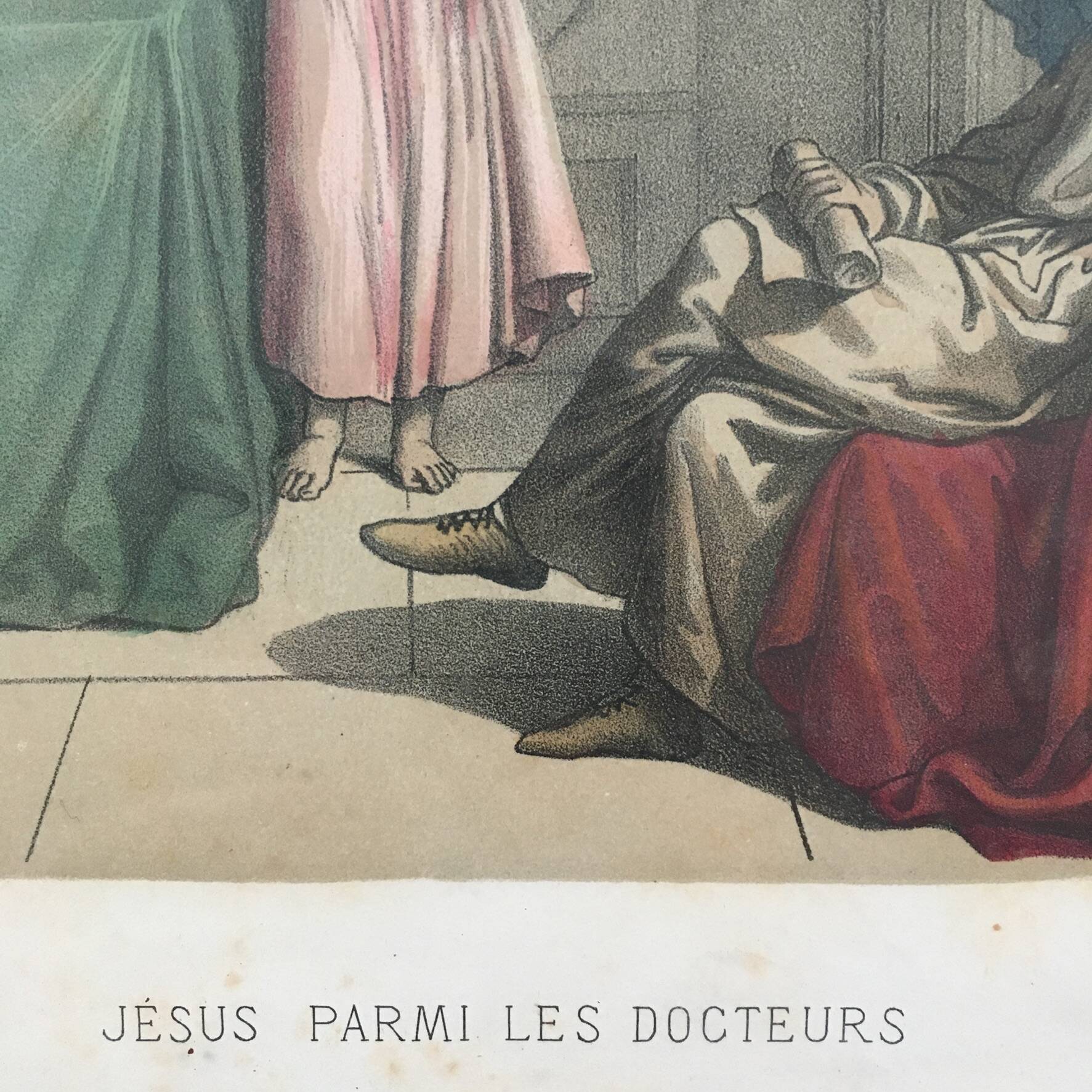 Old illustration Jesus among the doctors