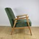 Fauteuil classique en bois clair structurel vert olive