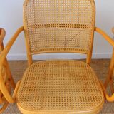 Set of 4 wooden and cane chairs model Prague 811 by Josef Hoffmann