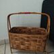 Vintage magazine rack in rattan/wood